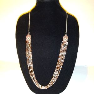 Native American Cross Beaded Rosette Necklace